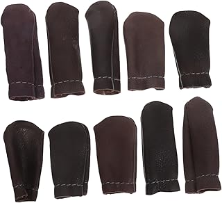 Angoily 5 Pares De De De Cuero Hechos A De Para Costura Almohadillas Para Para Manualidades Dedal Para Coser A Protector De