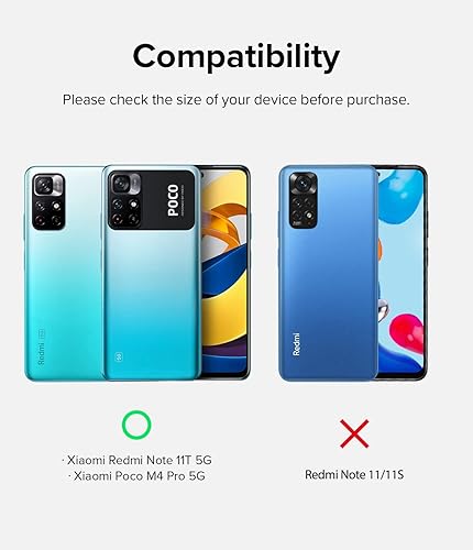 Miniatura 2 de Ringke Fusion-X - Funda compatible con Xiaomi Note 11T 5G  Poco M4 Pro 5G, parte trasera dura transparente, resistente, a prueba de golpes, cubierta