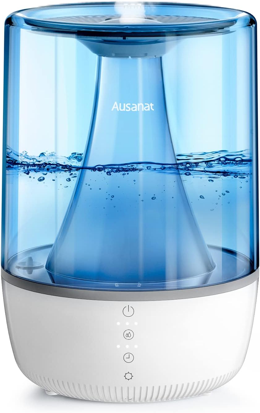 Humidifiers for Bedroom - 3.5L Top Fill Cool Mist Quiet Humidifiers for Large Room, 3 Mist Levels Humidifiers for Baby Plants and Pets, Ultrasonic Essential Oil Diffuser with 360° Nozzle, 28h Run Time