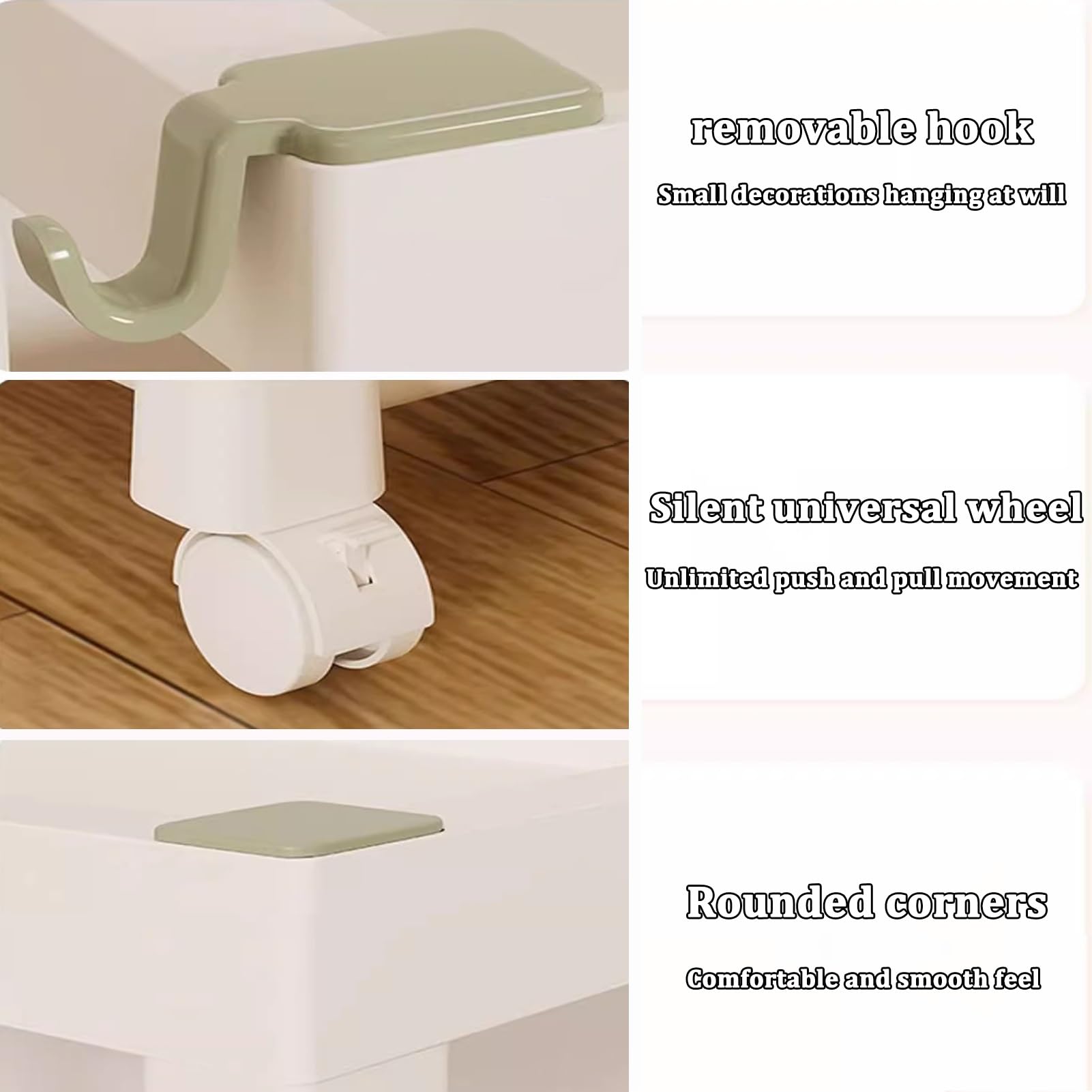 Scaffale multifunzionale per cucina, bagno, soggiorno, organizer rotante su ruote (36 x 25 x 103 cm)