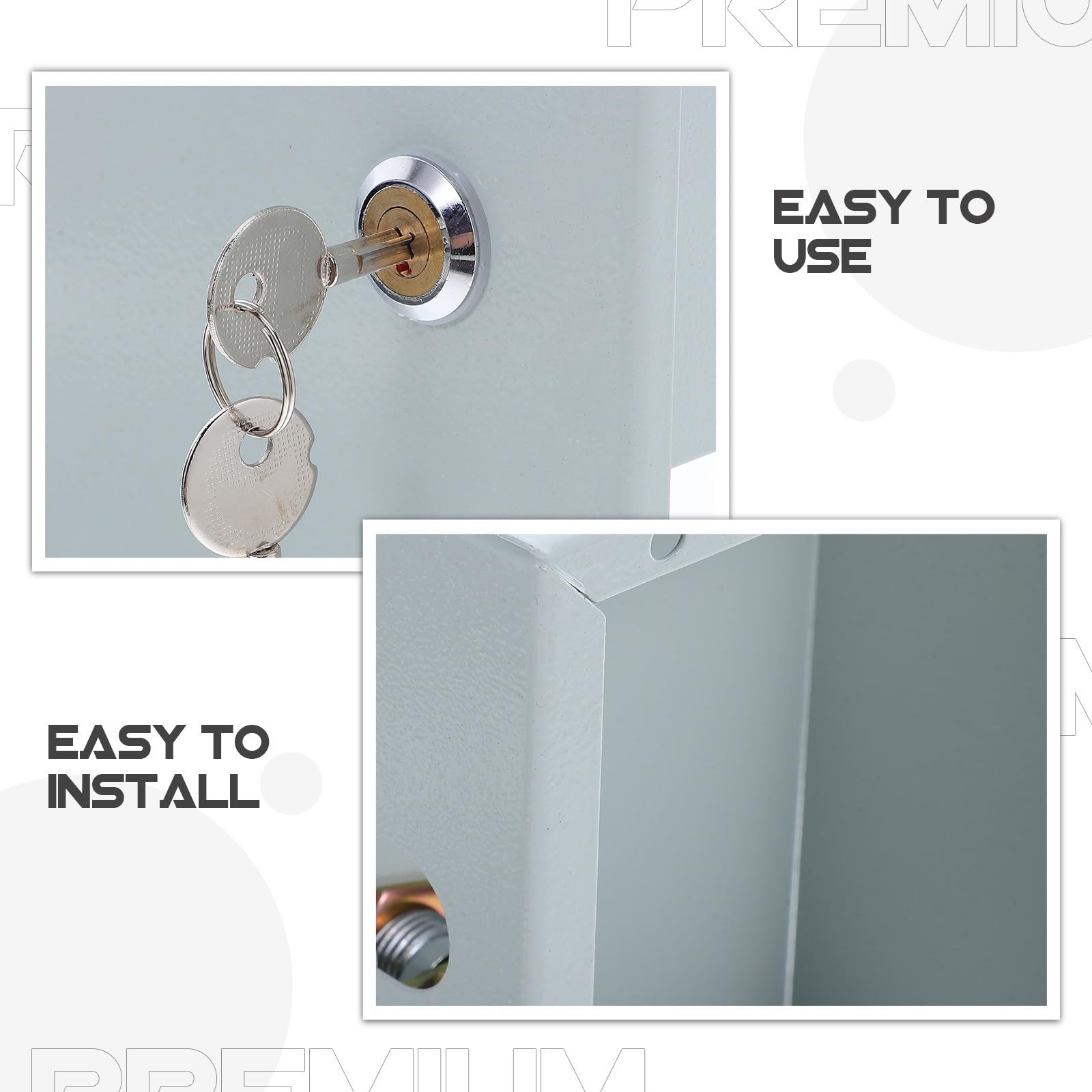 Caja de Enchufe con Cerradura Plata, para Pared