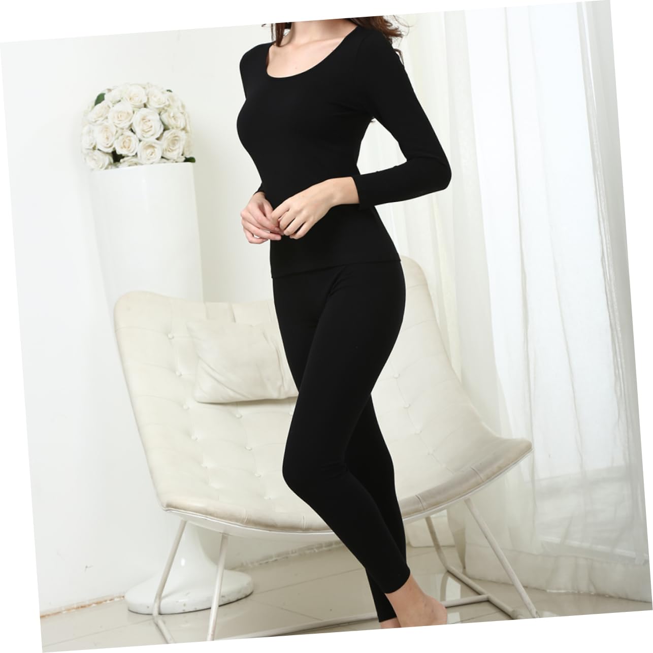 LIFKOME 2pezzi Biancheria Intima Termica da Donna Set di Mutande Lunghe e Pantaloni in Cotone e Spandex Morbidi Caldo e Confortevole per Inverno Indoor e Outdoor