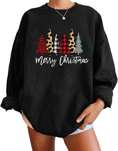 Amazon.com: JNTTIQ Sudaderas de Navidad para mujer, con estampado gráfico  de árbol de Navidad, sudaderas con cuello redondo, regalos de Navidad :  Ropa, Zapatos y Joyería