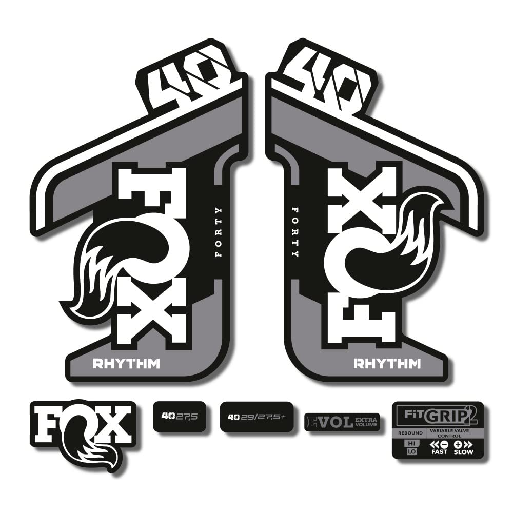 Autocollants Fox 40 Rhythm 2021 blanc 1 cm STAR SAM - Stickers pour suspension de vélo