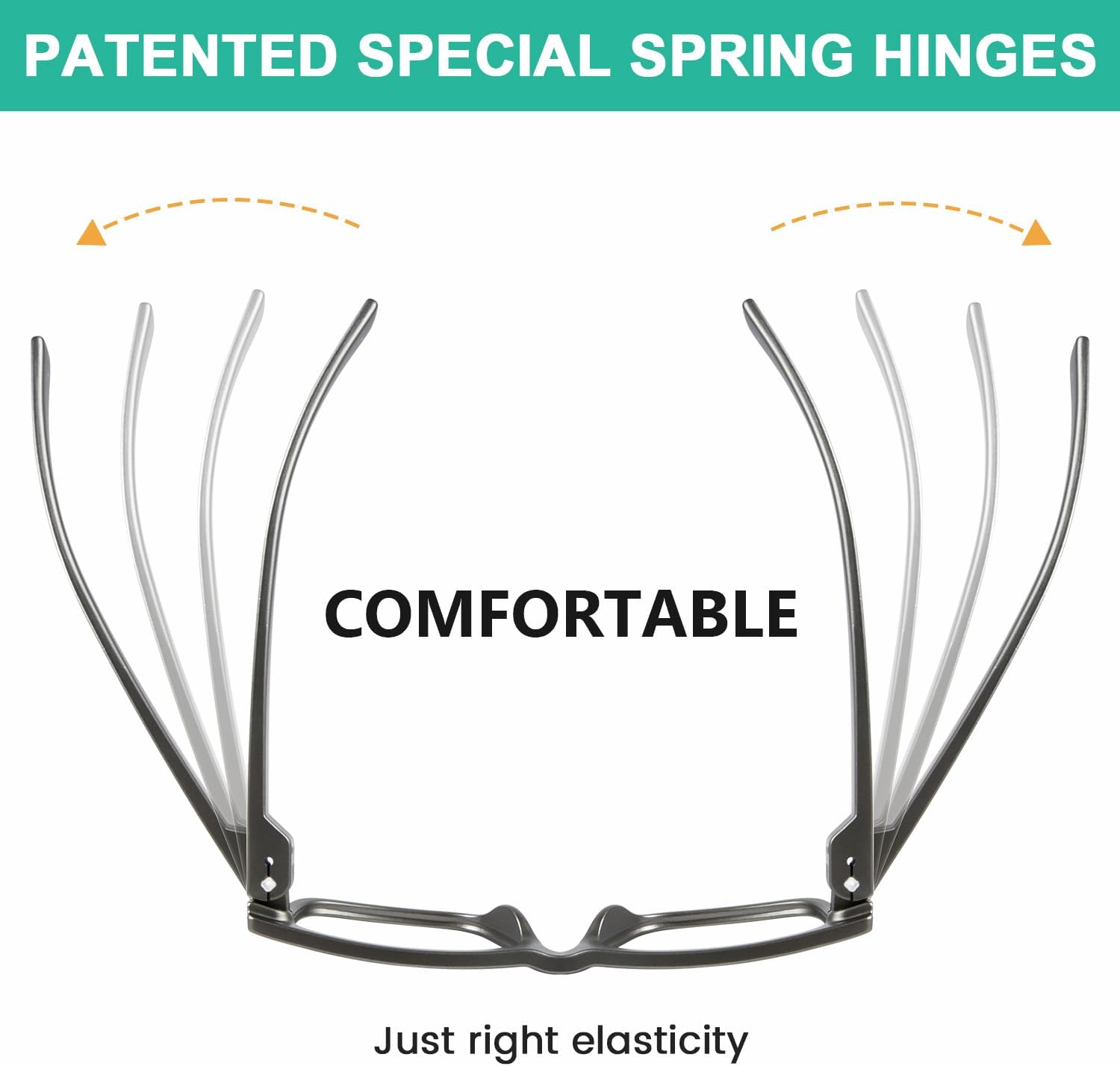 Eyekepper Design Reading Glasses for Men 6 Pack Metalless Screwless Spring Hinges Readers
