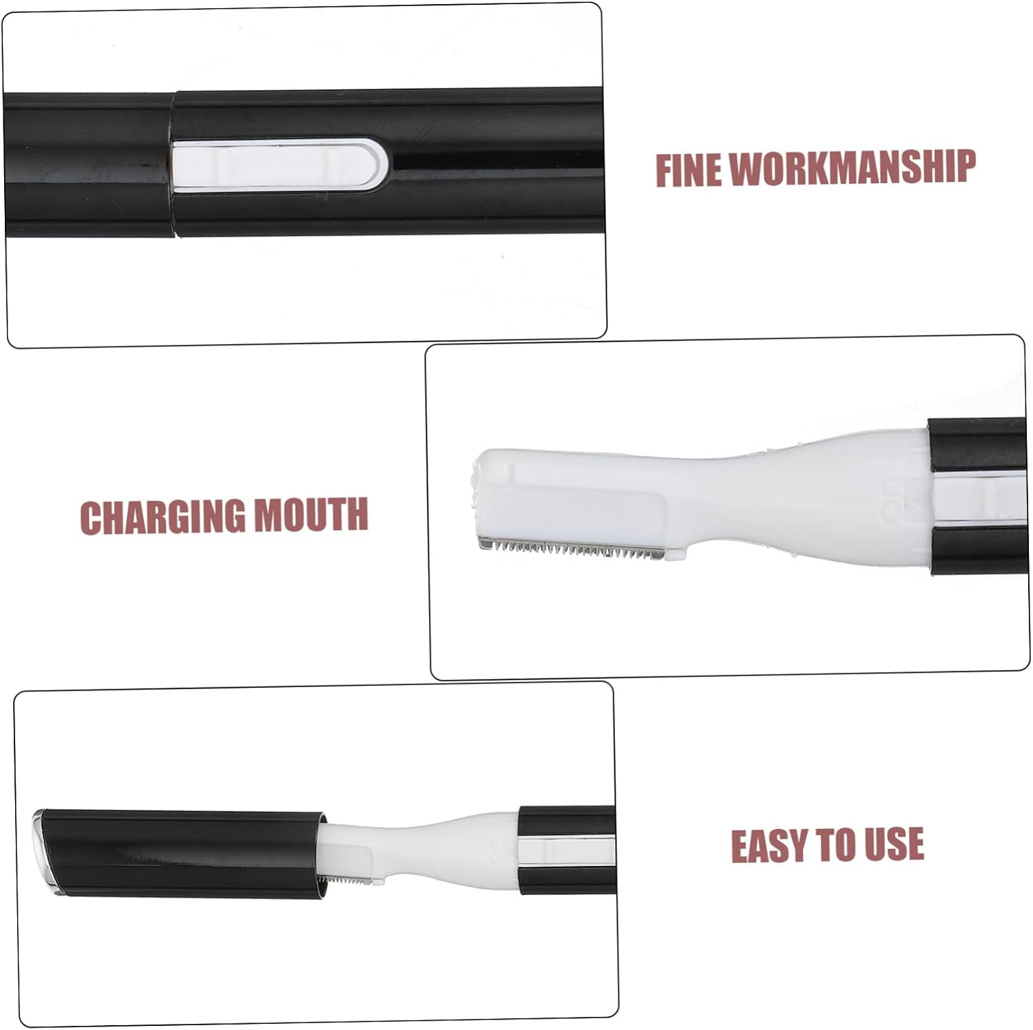 Electric Eyebrow Trimmer Hair Remover Comb Brush, Aluminum Tube