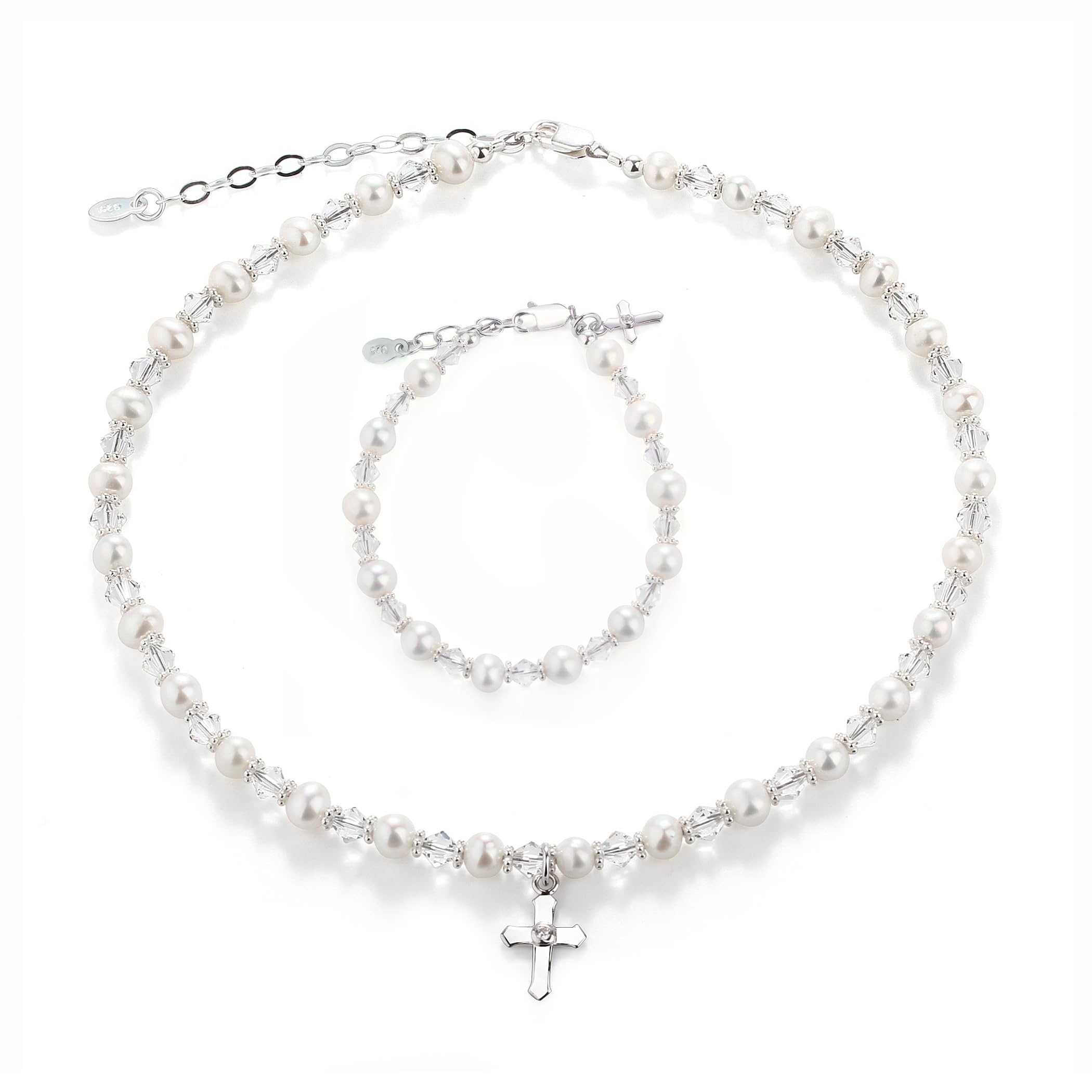 Precious Pieces Cross Bracelet, .925 Sterling Silver