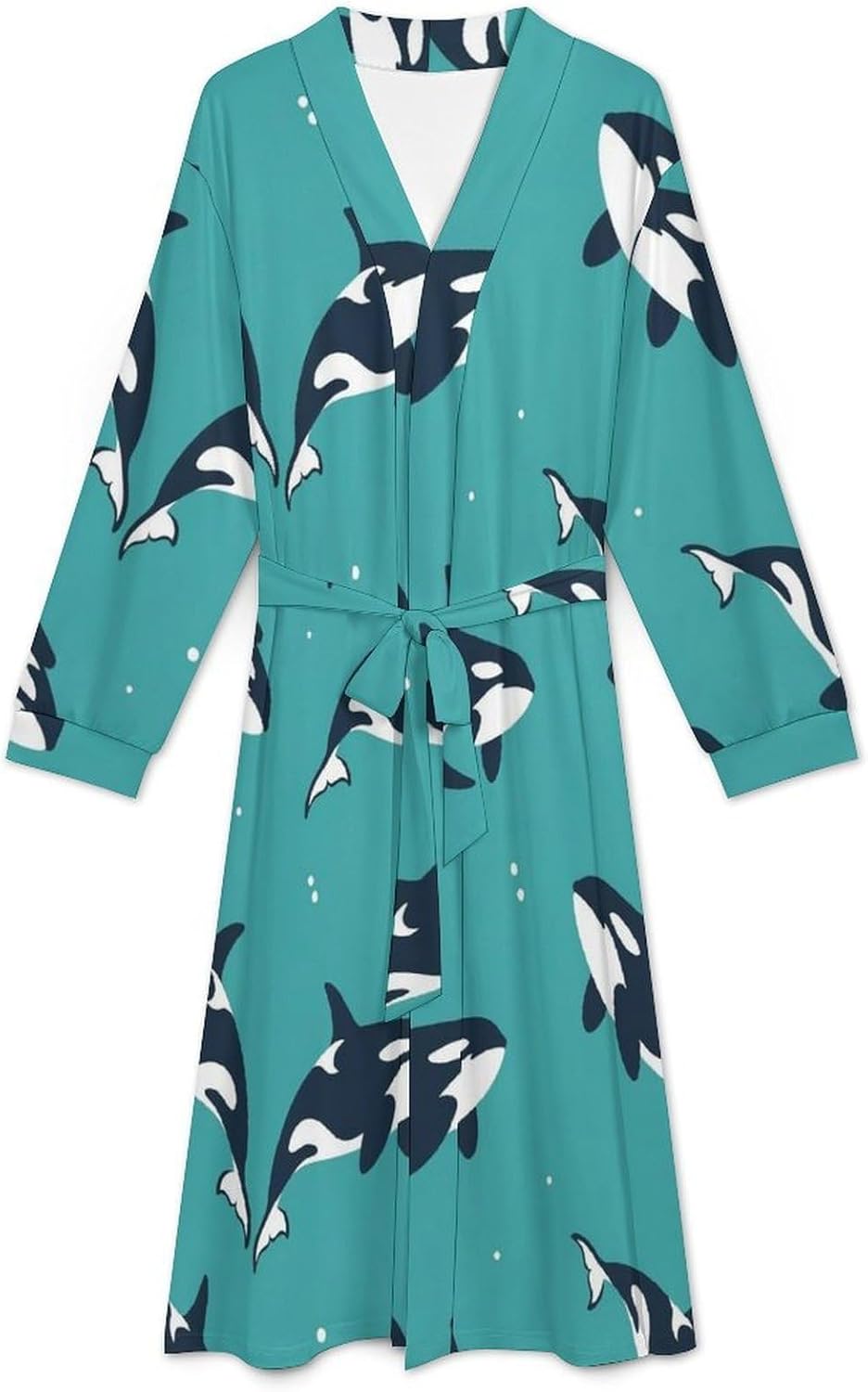 Robes for Women, Breathable Absorbent Bathrobe Open Front, V Neck Full-Length Kimono Robe for Hotel, Home