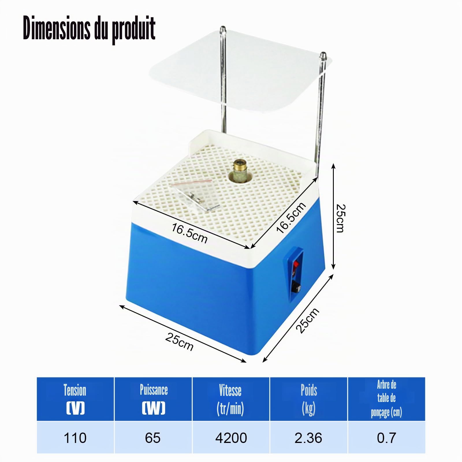 Kit Vitrail, 65 W Ponceuse à Verre,4200 tr/min Moulin Portable pour Vitrail Avec Foret Diamanté,Pour Verre et Céramique,Alimentation Automatique en eau (Avec Plaque de Rebond)