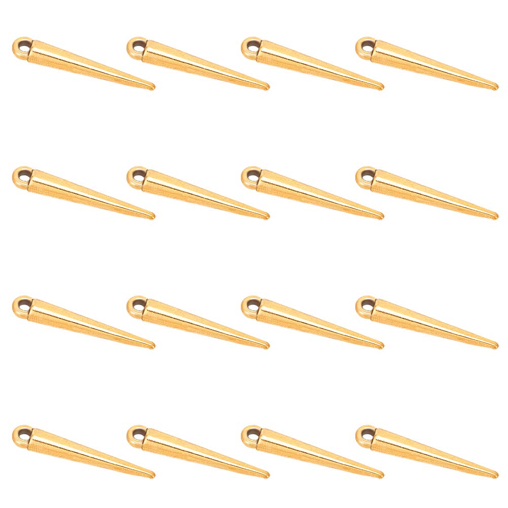arricraft 100PCS Antique Golden Spike Beads Pendants, Tibetan Style Alloy Pendants Jewelry Making Supplies for DIY Necklace Bracelet Earrings