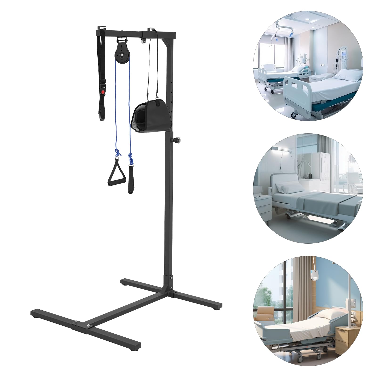 Perche de lit avec poignée trapézoïdale, barre trapézoïdale Handicap Pull Up Assist, potence de lit autoportante mobile avec poignée triangulaire