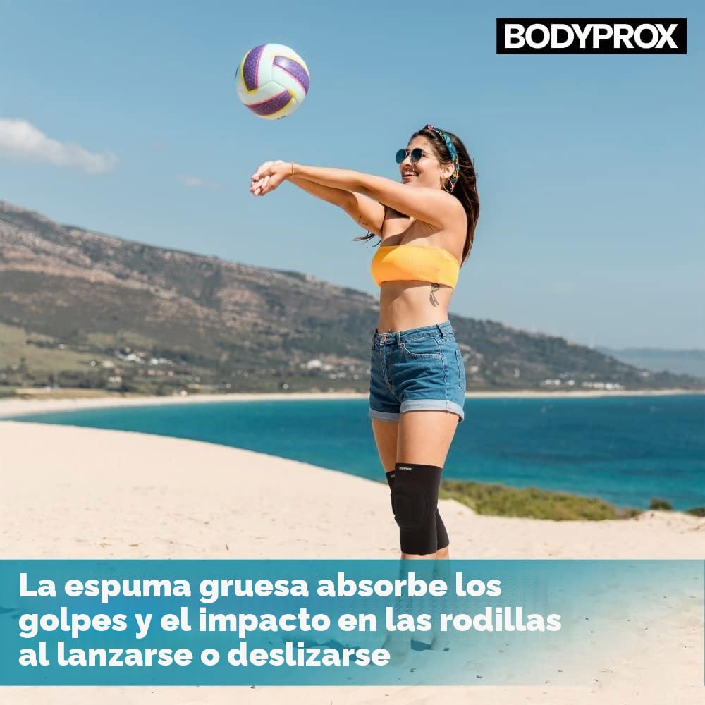Bodyprox Rodilleras de protección, esponja gruesa antideslizante, rodillera que evita los impactos, Large