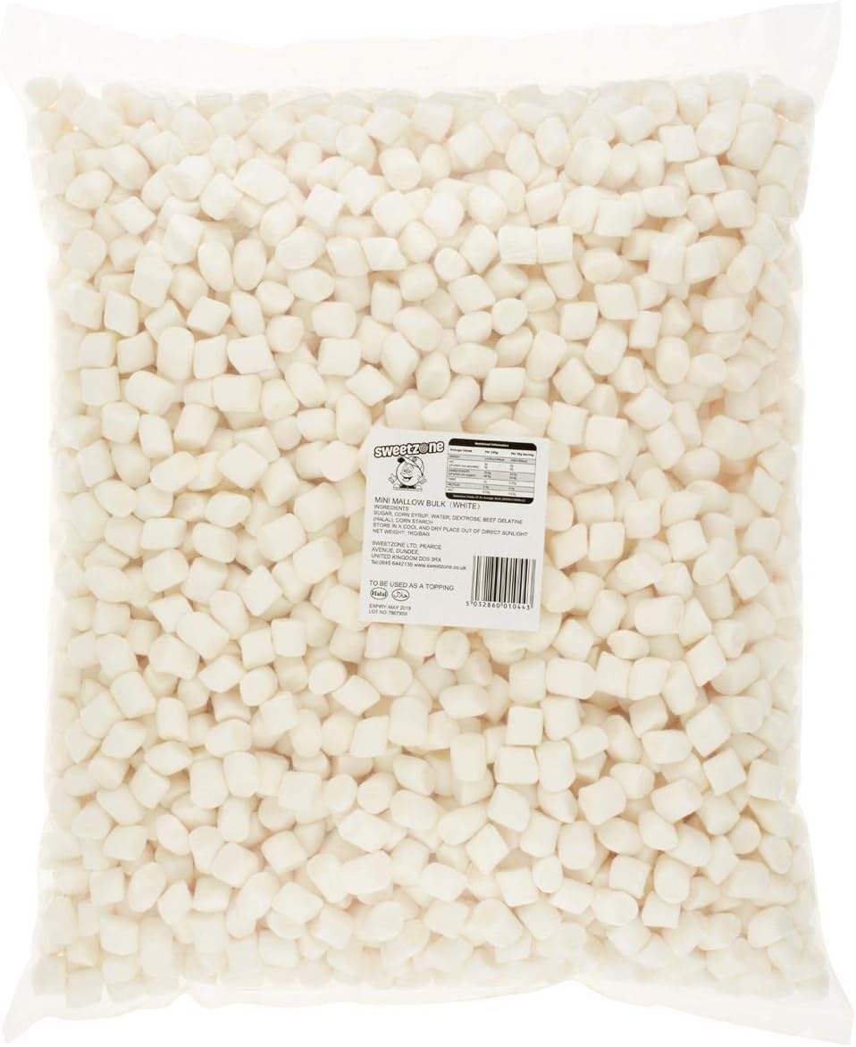 Plain White Mini Mallows 1kg Bag HMC Certified Halal