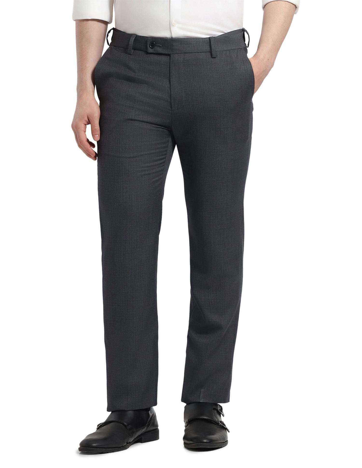 arrow Men's Heathered Regular fit Trousers-picture-43