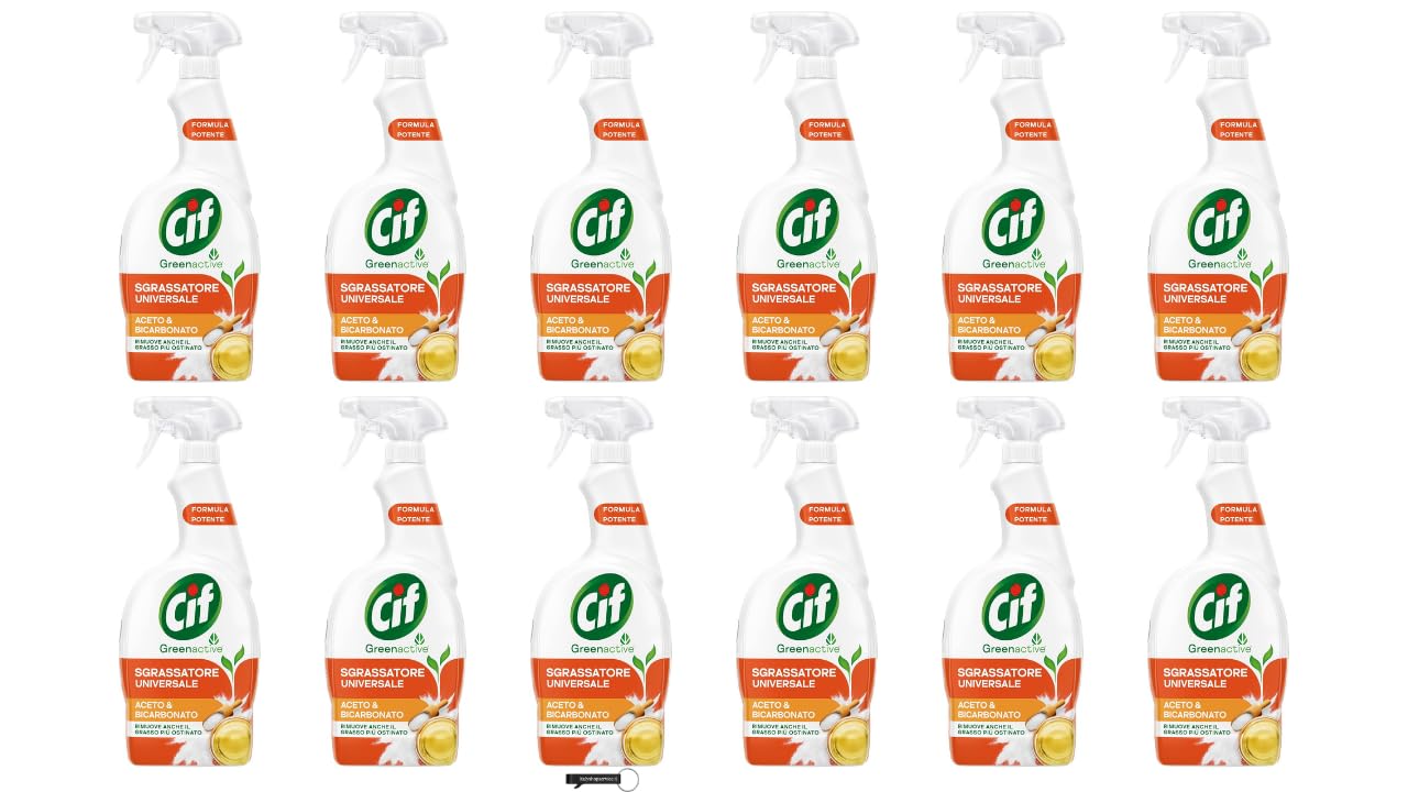 12x Cif Universalentfetter mit Essig und Backpulver, 650 ml, für Ofen, Herd und Kochfeld,+ Italy Shop Service Kostenloser Schlüsselanhänger
