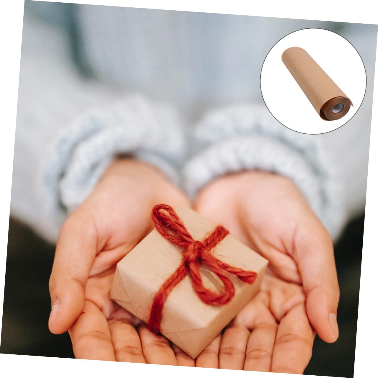 Angoily Papier Solide et Résistant 45 Cm X 30 M Marron Rouleau Kraft pour Emballage Présent et Artisanat Diy pour Protection et Décoration Noël