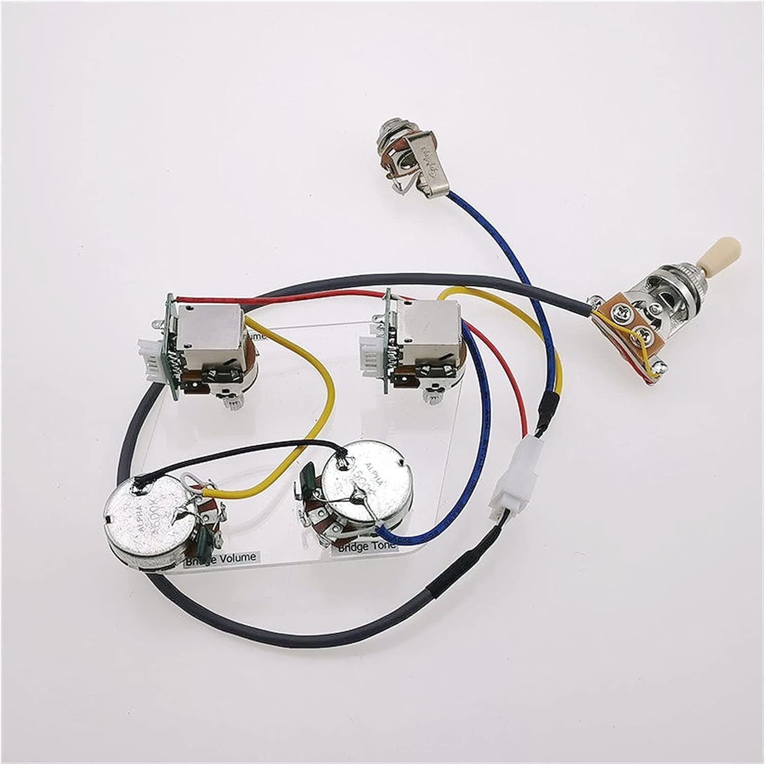 Electric Guitar 1 Set of Electric Guitar Pickup Wiring Harness Push-Pull Switch Potentiometer for LP SG Epiphone Without Welding Guitar Parts (Chrome Yellow Hat)