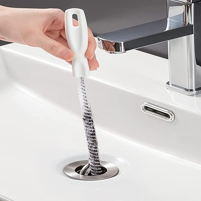 Drain Brush 45cm Hair Flexible Sink Cleaning Brushes Dredge Tool Cleaner Long Pipe Cleaners Overflow Unblocker Stick Tube Household Kitchen for Bathroom Sewer Bathtub Scrub HoleClogged SuppliesDredger