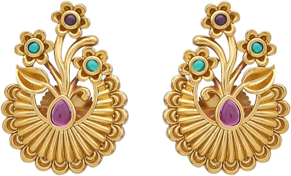 Kushal's Fashion JewelleryAntique Earring, Copper Alloy, Synthetic Stones