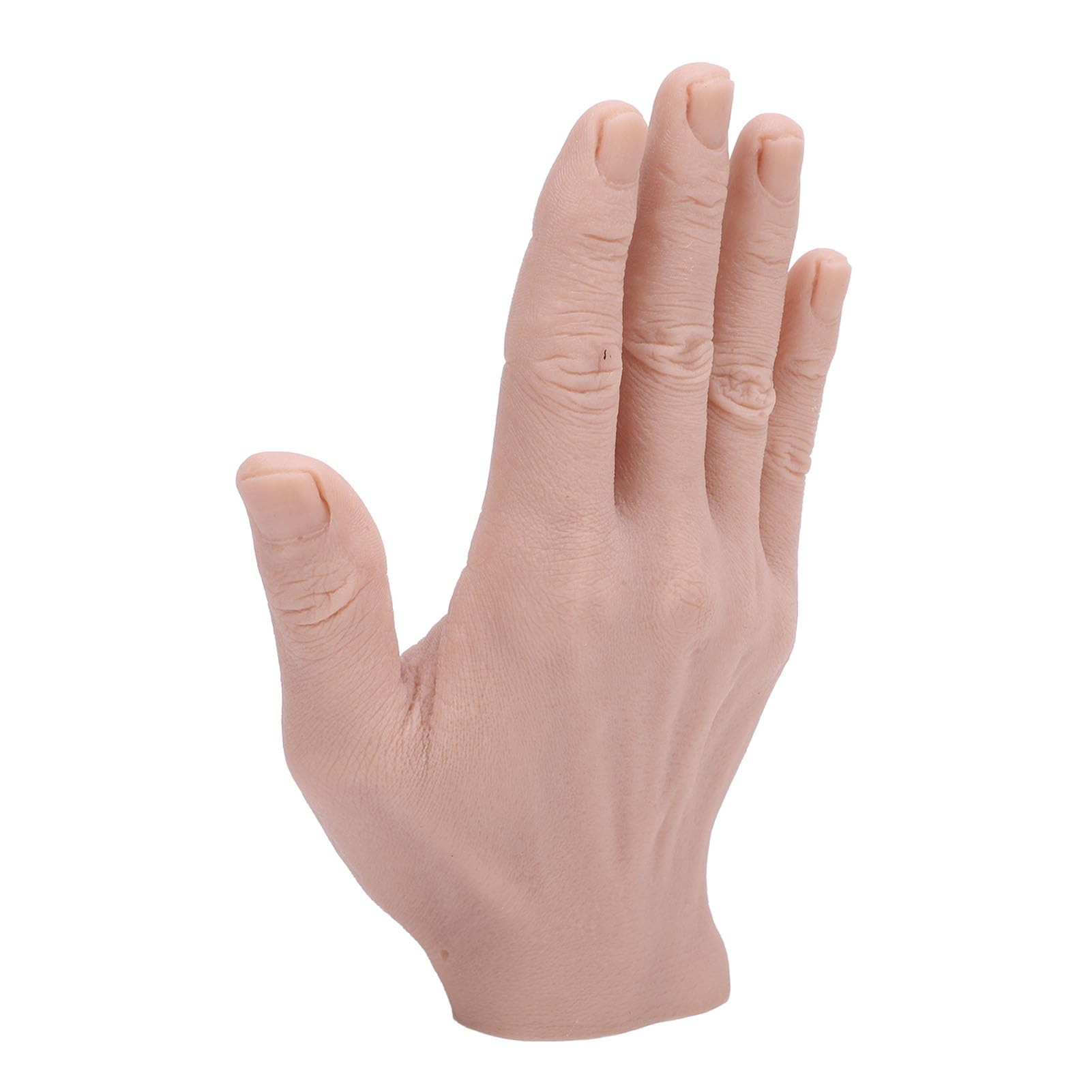 Silicona Modelo de mano masculina Simulación reutilizable Modelo artificial Mano artificial Mano artificial flexible para accesorios del festival Práctica de pintura (Derecha)