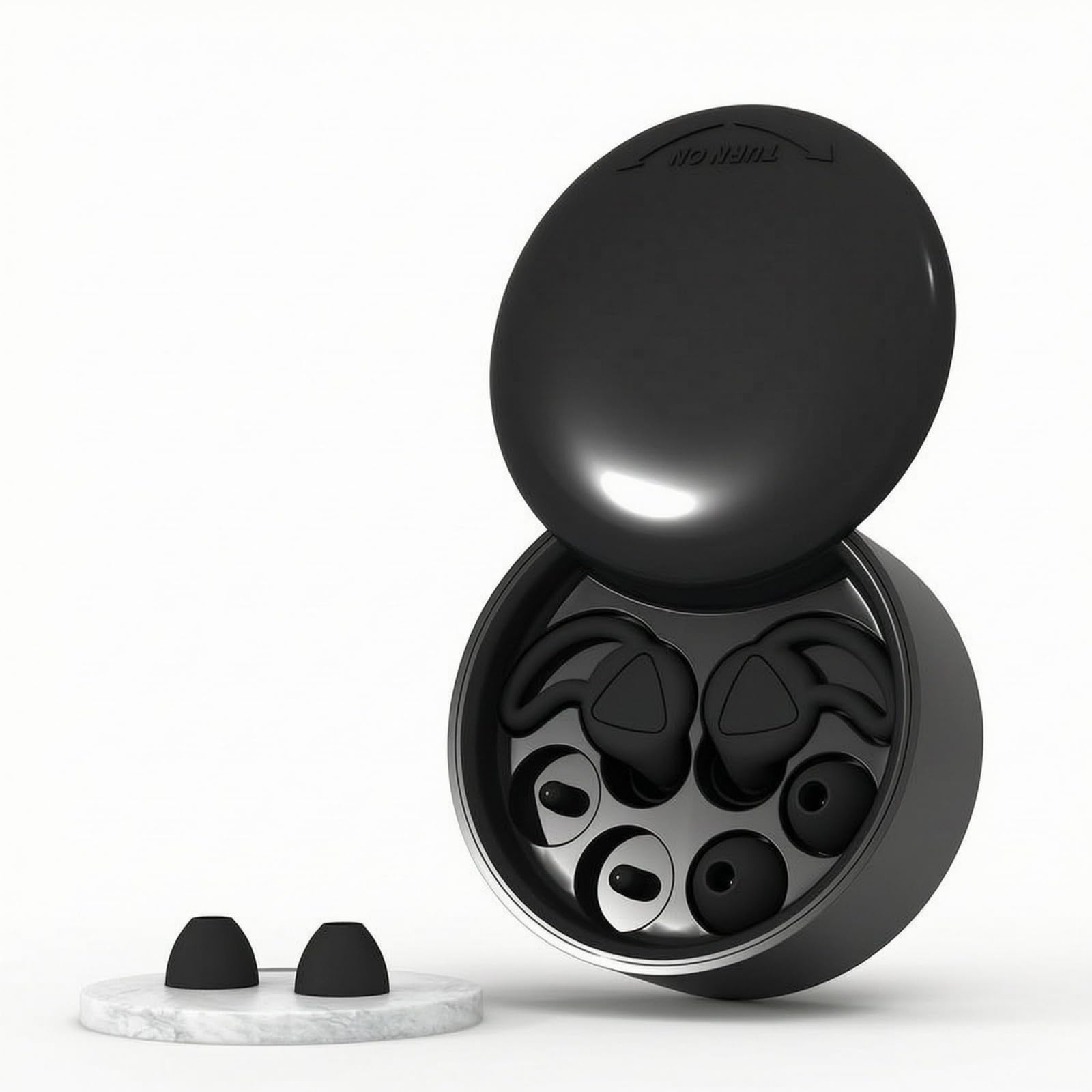 BNF®Silicone Earplugs Replacement Tips – Waterproof, Reusable, Soft Molded Earplug Set with Compact Case – Black (2 Pairs) – Ideal for Office, Travel & Sleep-image-17