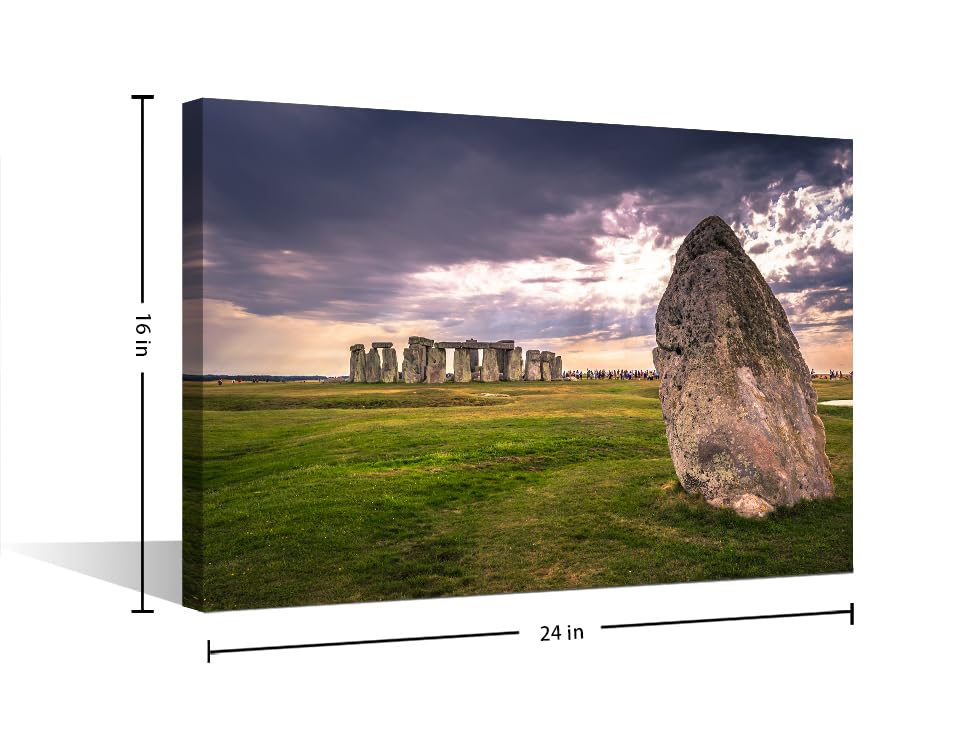TISHIRON 1 Piece Wall Decor UK Natural Landscape Canvas Paintings Ancient Monument of Stonehenge England Pictures for Bedroom Bathroom - Image 2