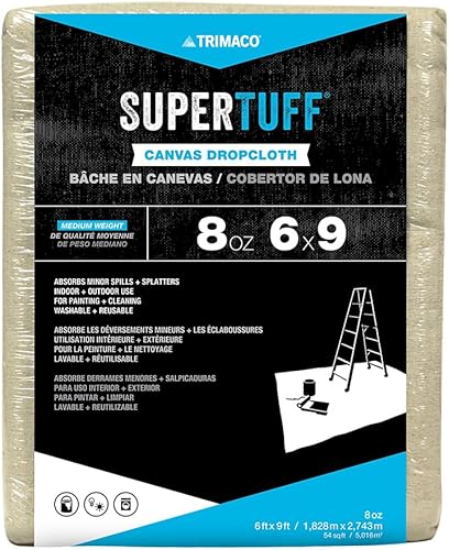 Miniatura 9 de Trimaco 58903 58908 SuperTuff - Tela de lona pesada de grado de contratista de 8 onzas, 12 pies x 15 pies, color natural