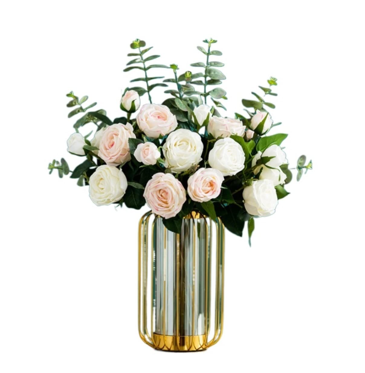 Ngdfgr E 65Cm Artificial Flowers Beautifully In Vase Fake Silk Bouquet Realistic Flower Wedding Decoration ( E),-E