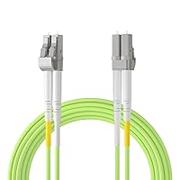 Vista 14 de ipolex OM3 LC a LC Cable de conexión de fibra LC, cable de fibra óptica 10G multimodo dúplex LC 50/125μm, LSZH 3.3 ft (3 pies), aguamarina
