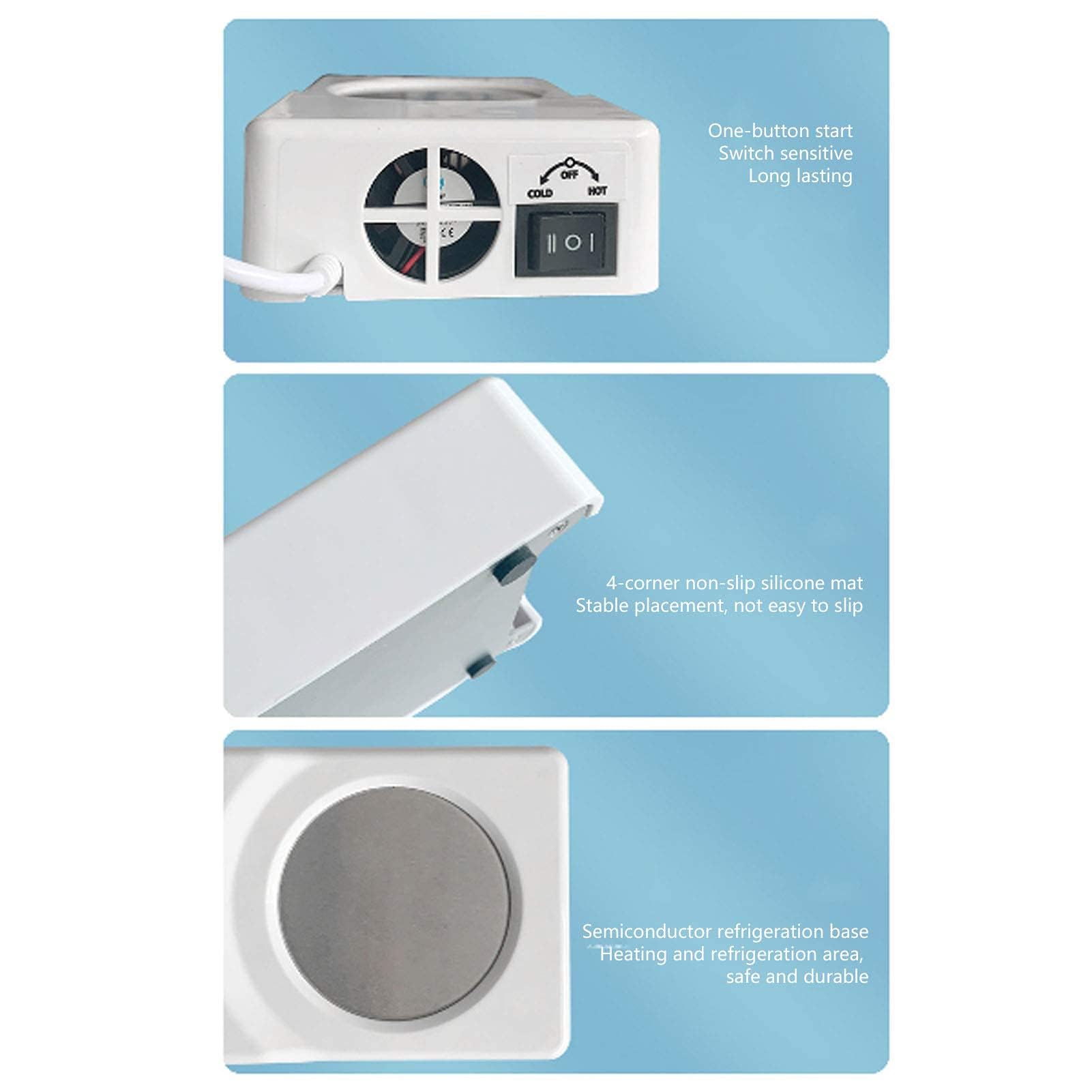 Refroidisseur de Tasse, Refroidisseur de Boisson électrique, Tasse de café, thé, canettes de Boisson, Refroidisseur à Double Usage USB, Dessous de Verre électrique, Tapis de