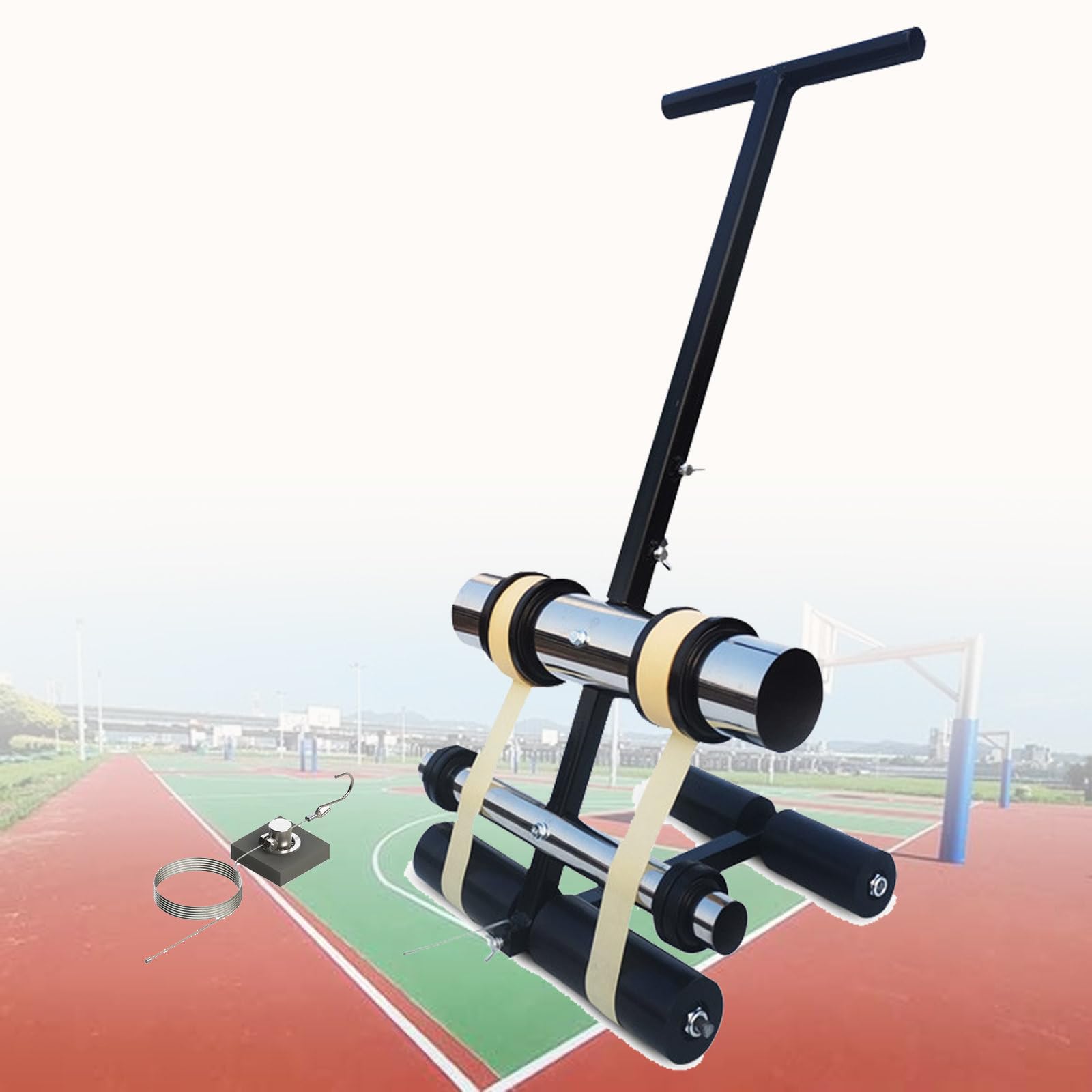 IUokLU Basketball Court Marking Kit for Concrete,Hand Push Floor Marking Tool,Adjustable Playing Field Line Striping Machines