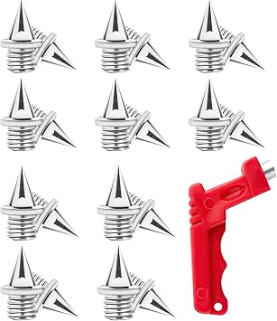 20pcs Spikes for Running Shoes, 1/4inch Running Spikes,Track Spikes with Spike Wrench Stainless Steel Replacement Spikes for Sprint Sports Short Running Shoes,Jumping Hiking Golf Shoe
