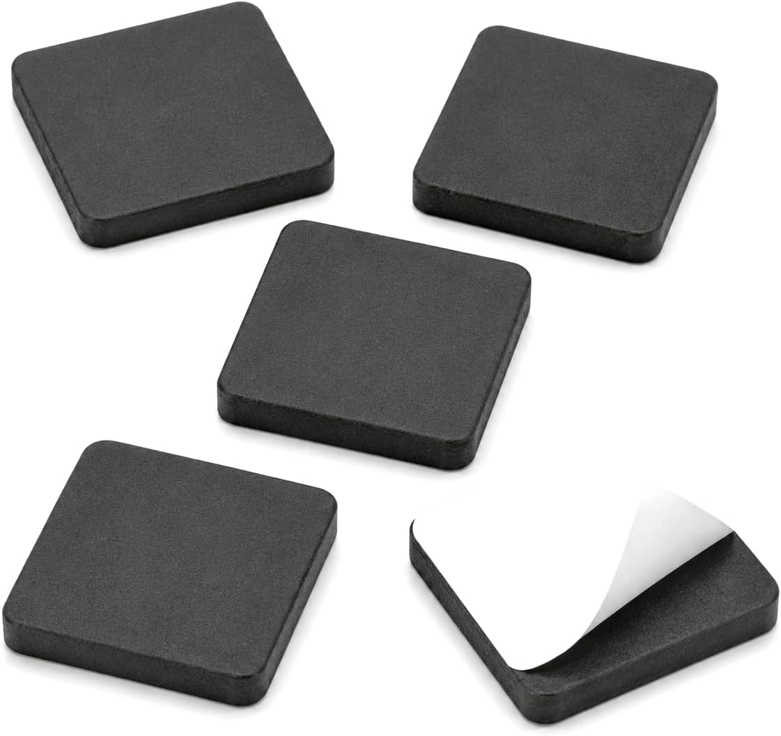 1" Square x 3/16" Height Rubber Feet for Electronics, Audio Equipment, Laptops, Desktop Equipment, Game Consoles, Spacers, Bumpers, 12 Pack