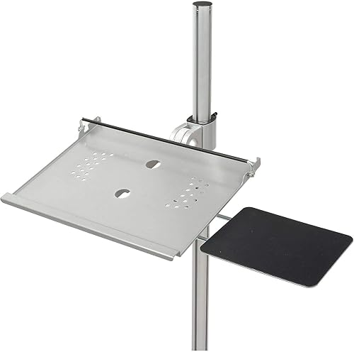 Miniatura 3 de Global Industrial Altura ajustable antirrobo móvil portátil ordenador portátil estación de trabajo carro de seguridad, plata