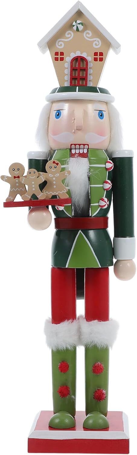 Wooden Nutcracker Puppet Figurine Christmas Table Decor Festive Nutcracker Collectible for Indoor Holiday Display