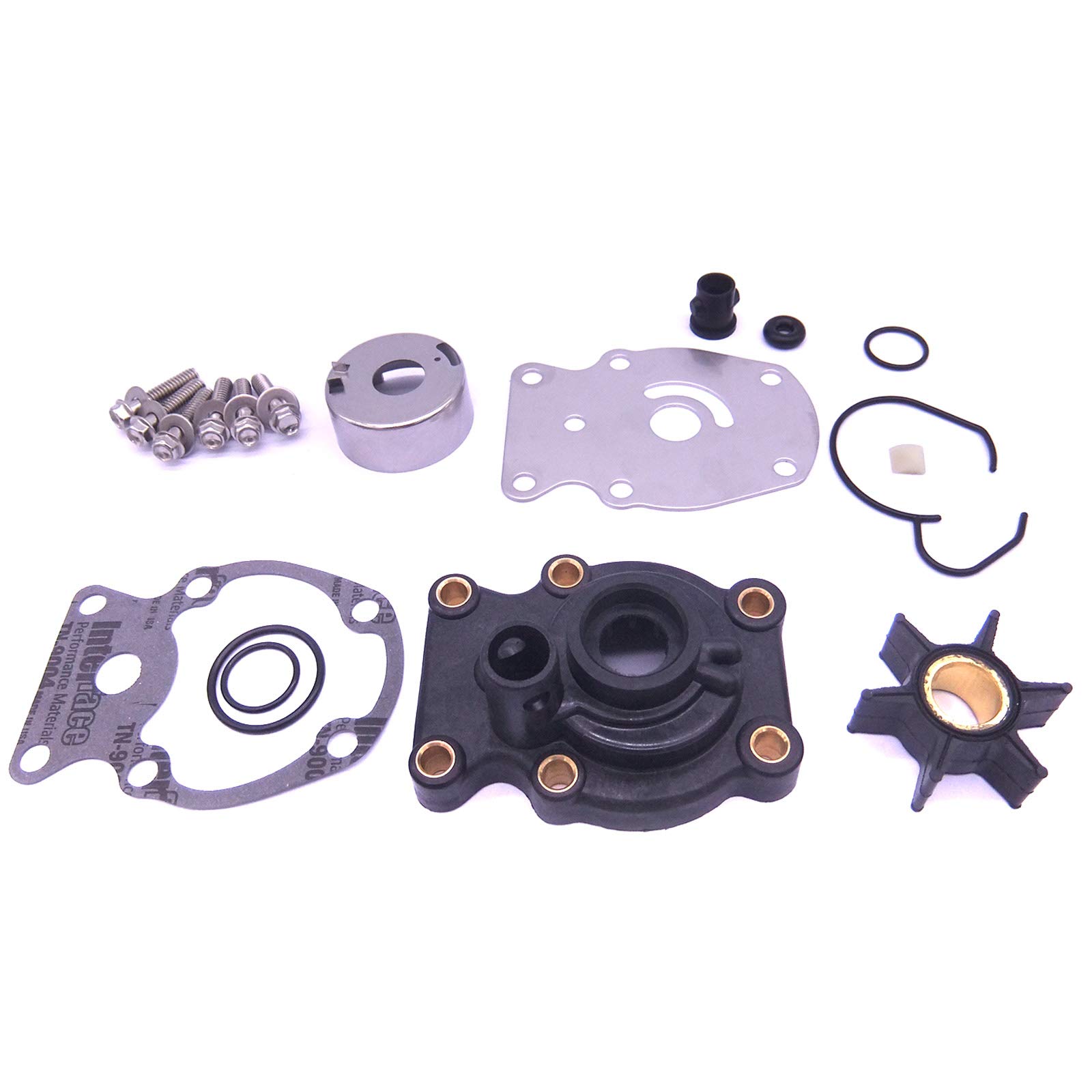 Boat Motor 393630 0393630 393509 0393509 391636 0391636 390344 0390344 Water Pump Repair Kit with Housing for Evinrude Johnson OMC BRP 20HP 25HP 30HP 35HP Outboard Engine, fit Sierra18-3382 9-48211
