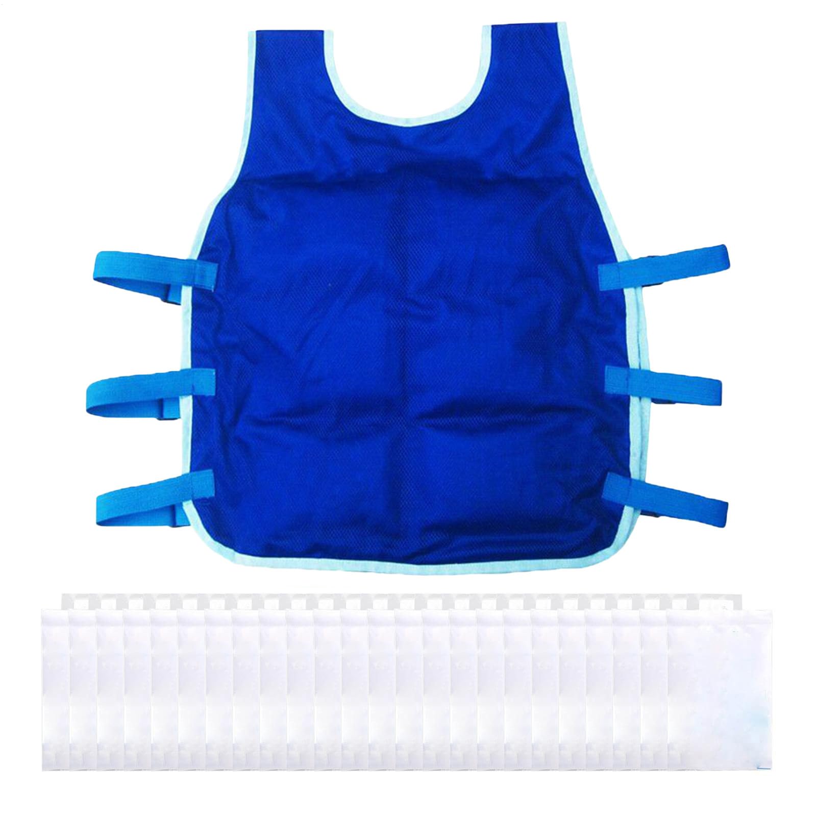 Chaleco Refrescante Verano, Chaleco de Enfriamiento por Hielo, Ropa Refrescante Transpirable con 12 Bolsas de Hielo, Resistente Calor, Enfriamiento Instantáneo, Ajustable, para Exteriores y Senderismo