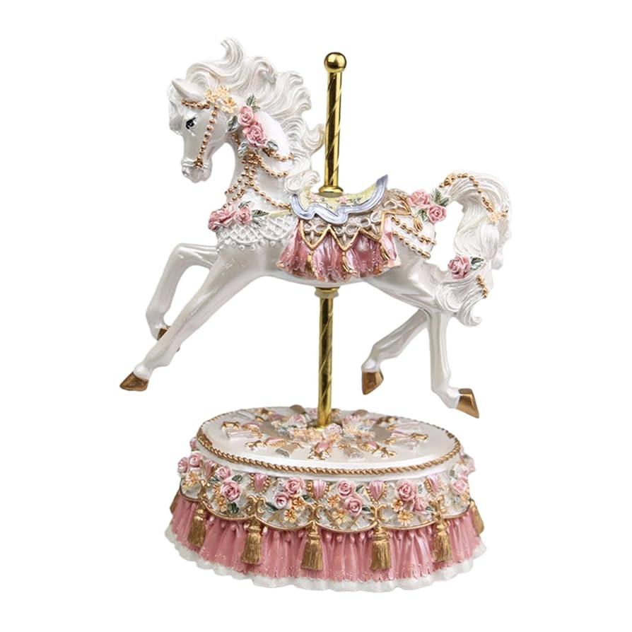 その他 CAROUSEL HORSE STATUE Amazon.com: WeiLaiKeQi Carousel Horse Statue Music Box Resin