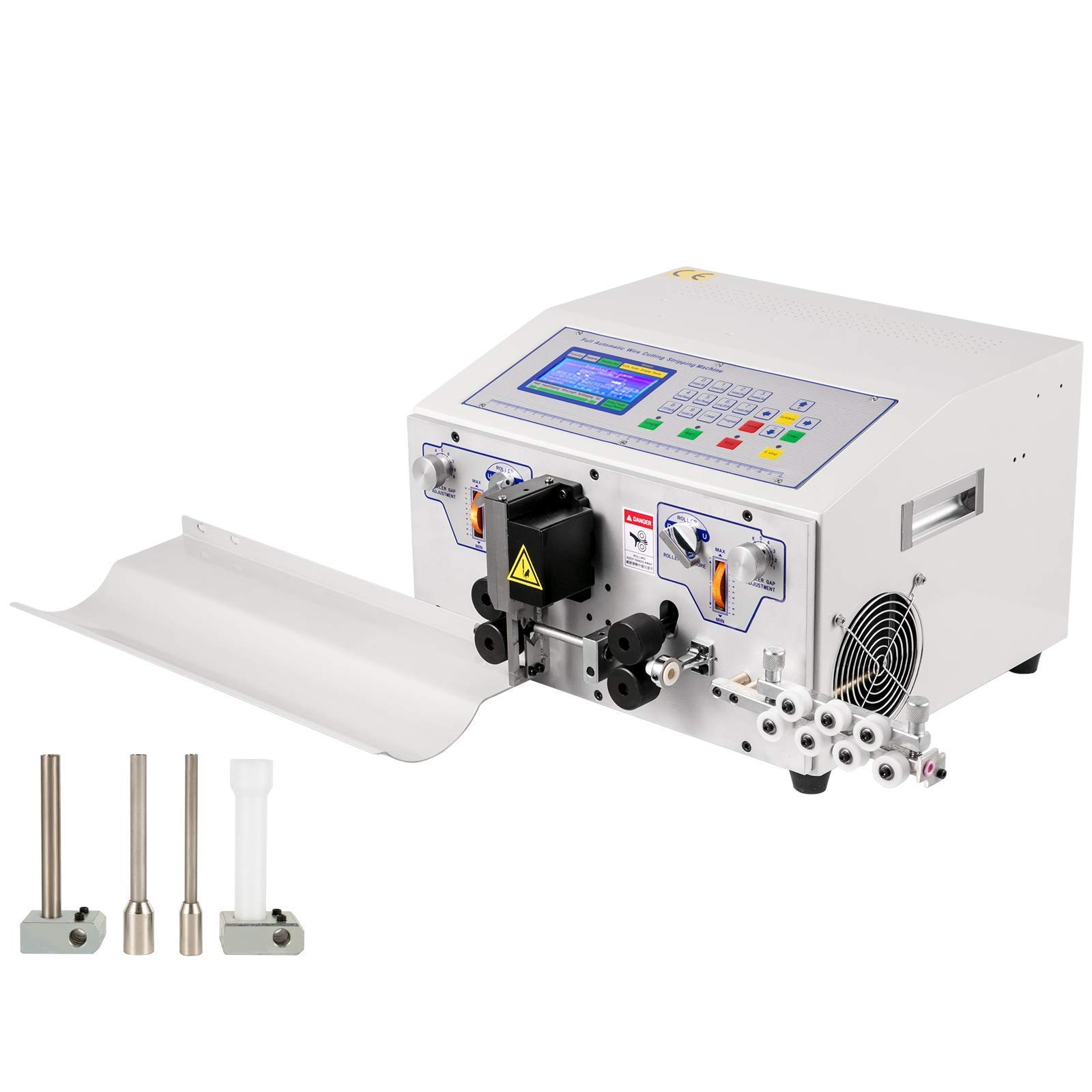 FBITE Automatic Wire Stripper Machine 350V, Computerized Wire Stripping and Peeling Machine, Wire Stripping Tool with Straightener and Collection Plate for 0.1-10 Square Milimeters Wires