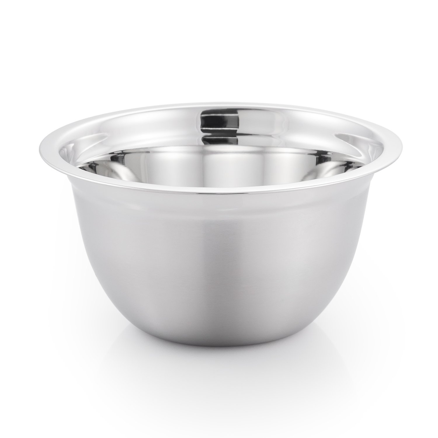 Medium Brushed Stainless Steel Prep N Cook Euro Style Mixing Bowl, 1.5 quart, Metallic