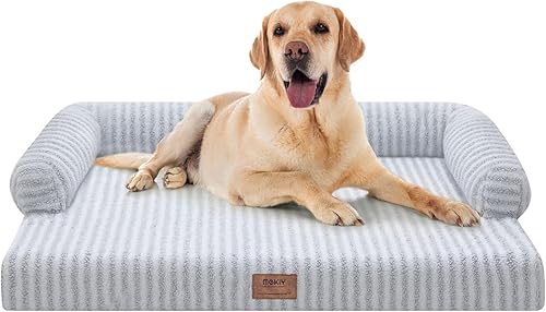 Miniatura 73 de Cama ortopédica extra grande para perros impermeable: cama de espuma viscoelástica para perros XL y extra grandes, sofá sofá, lavable con funda Azul