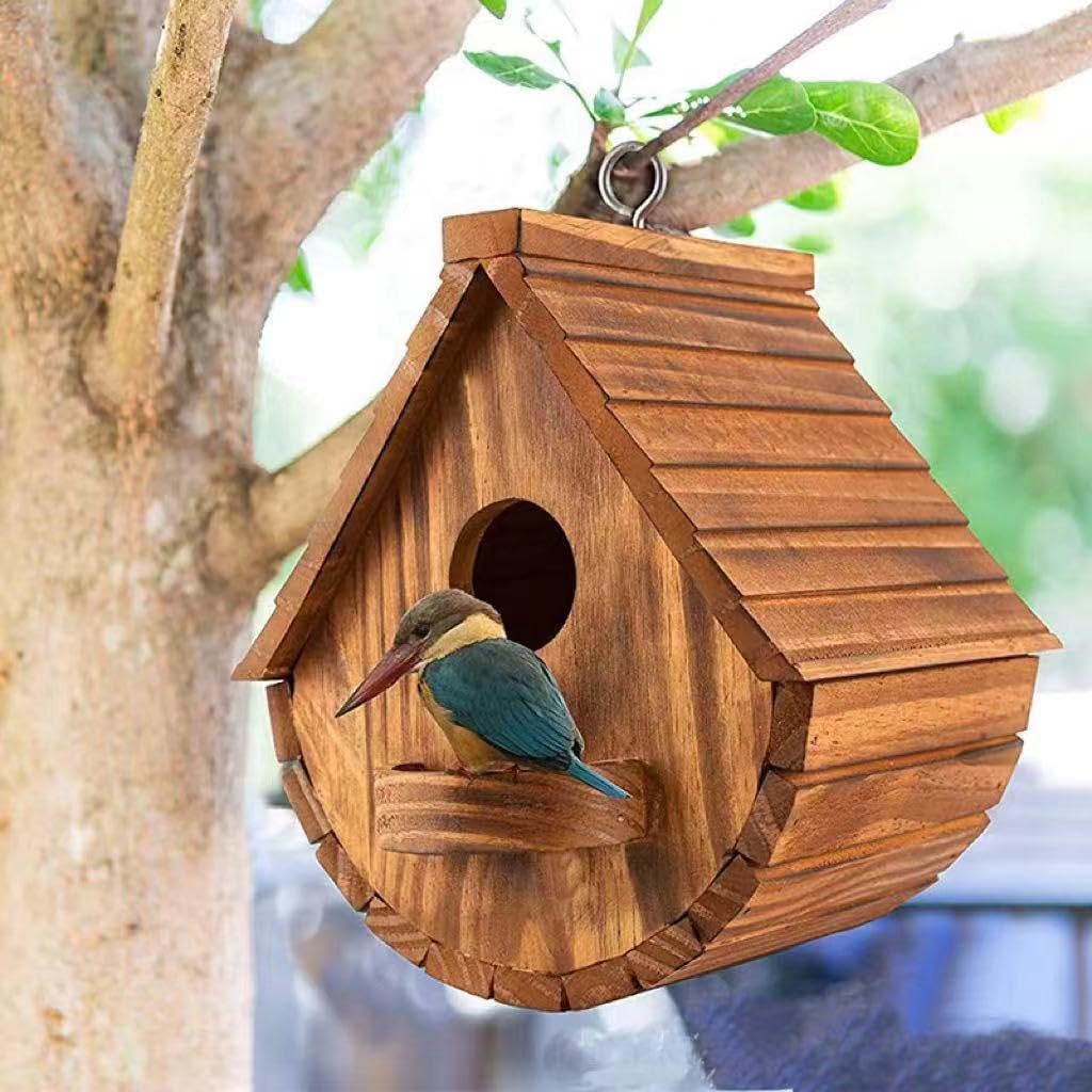 Nistkasten für Wildvögel,Aufhängen Kiefernholz Vogelhaus für Gartenvögel,Wetterfest und Langlebig Nisthaus für draußen,ideales Zuhause für Meisen, Spatzen & andere Wildvögel.