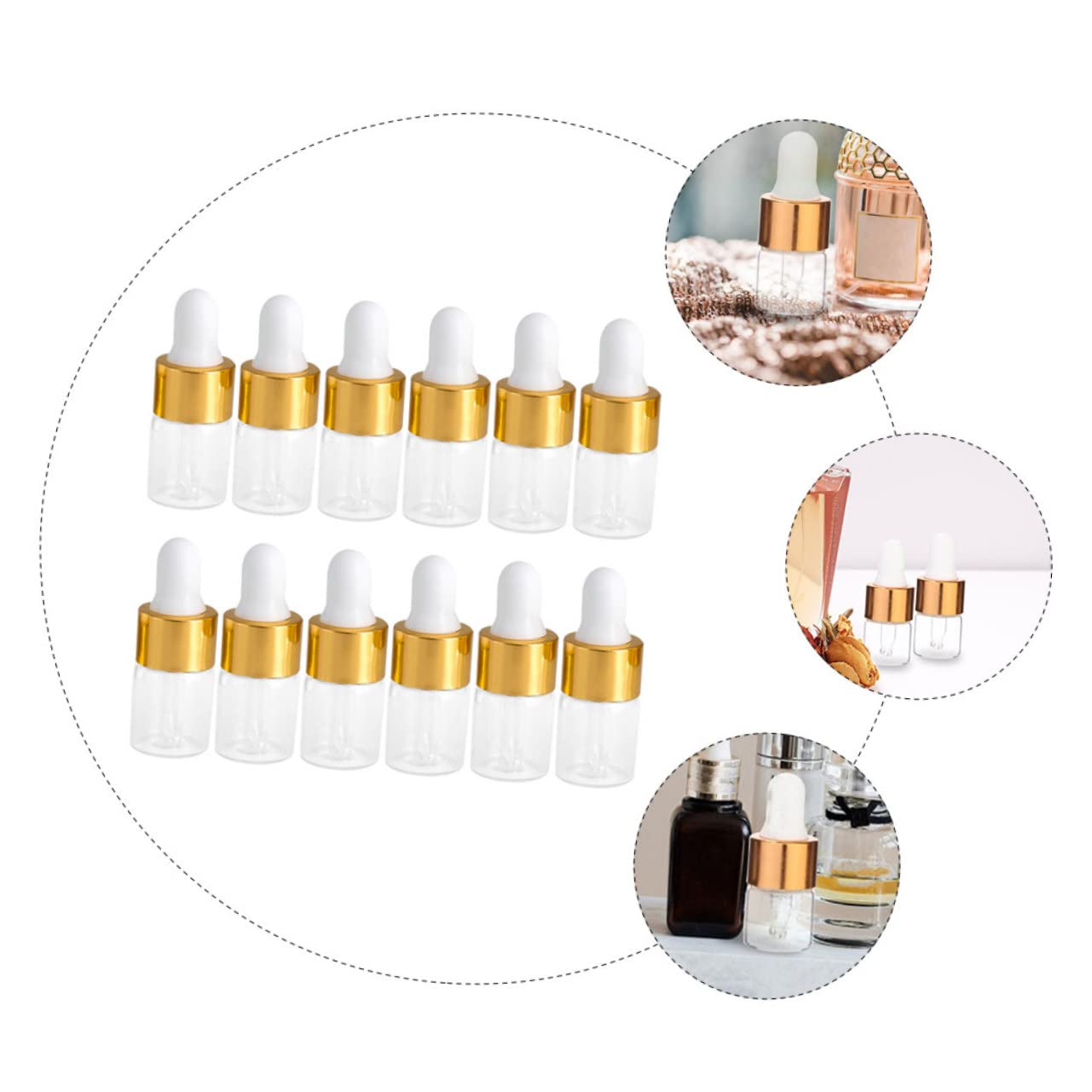 30Pcs Glass Dropper Bottles for Essential Oils Aromatherapy Containers Multi-function Transparent Liquid Dispensing Bottles for Travel and Mixing