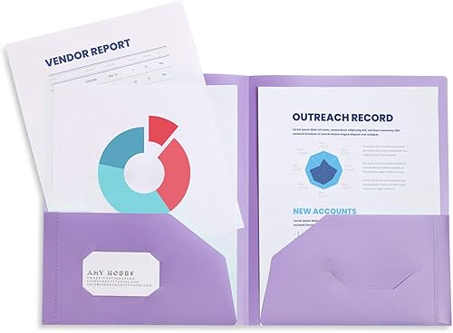 Vista 8 de Blue Summit Supplies 6 carpetas de polietileno con dos bolsillos, tonos de gemas surtidos, carpetas de plástico duradero con 2 bolsillos