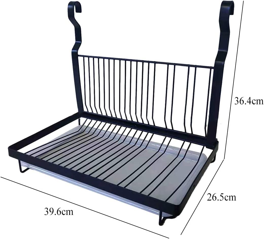 TentHome Escurreplatos Plegable de Pared de Acero Inoxidable con Bandeja Plastico, Escurridor Organizador de Platos de Cocina, Escurre Platos y Vasos, Secaplatos