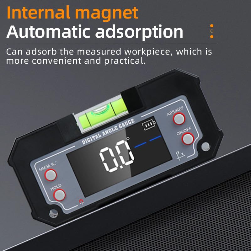 Image of 400mAh Rechargeable Mini Digital Protractor Inclinometer Compact Digital Angle Finder Level Dual Axis Angular Measurer Digital Meter (digital angle meter)