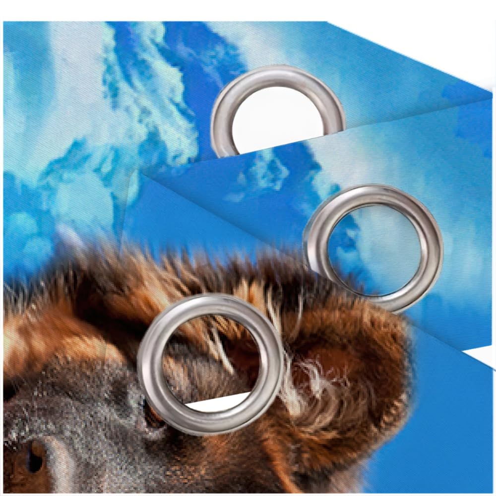 HABEAT 3D Deutscher Schäferhund Vorhänge Tiere Hunde Kindervorhänge Vorhang mit ösen 2er Set Gardinen Blickdicht Verdunkelungs für Kinderzimmer Schlafzimmer Wohnzimmer B 150 X H 166 cm（Motiv 2-7）