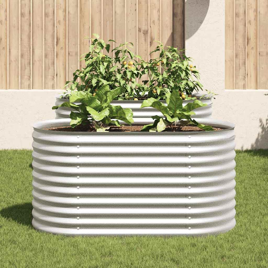Aiuola rialzata da giardino, 160 x 80 x 81 cm, in acciaio zincato, resistente alle intemperie, balcone/terrazza, grande aiuola per erbe aromatiche