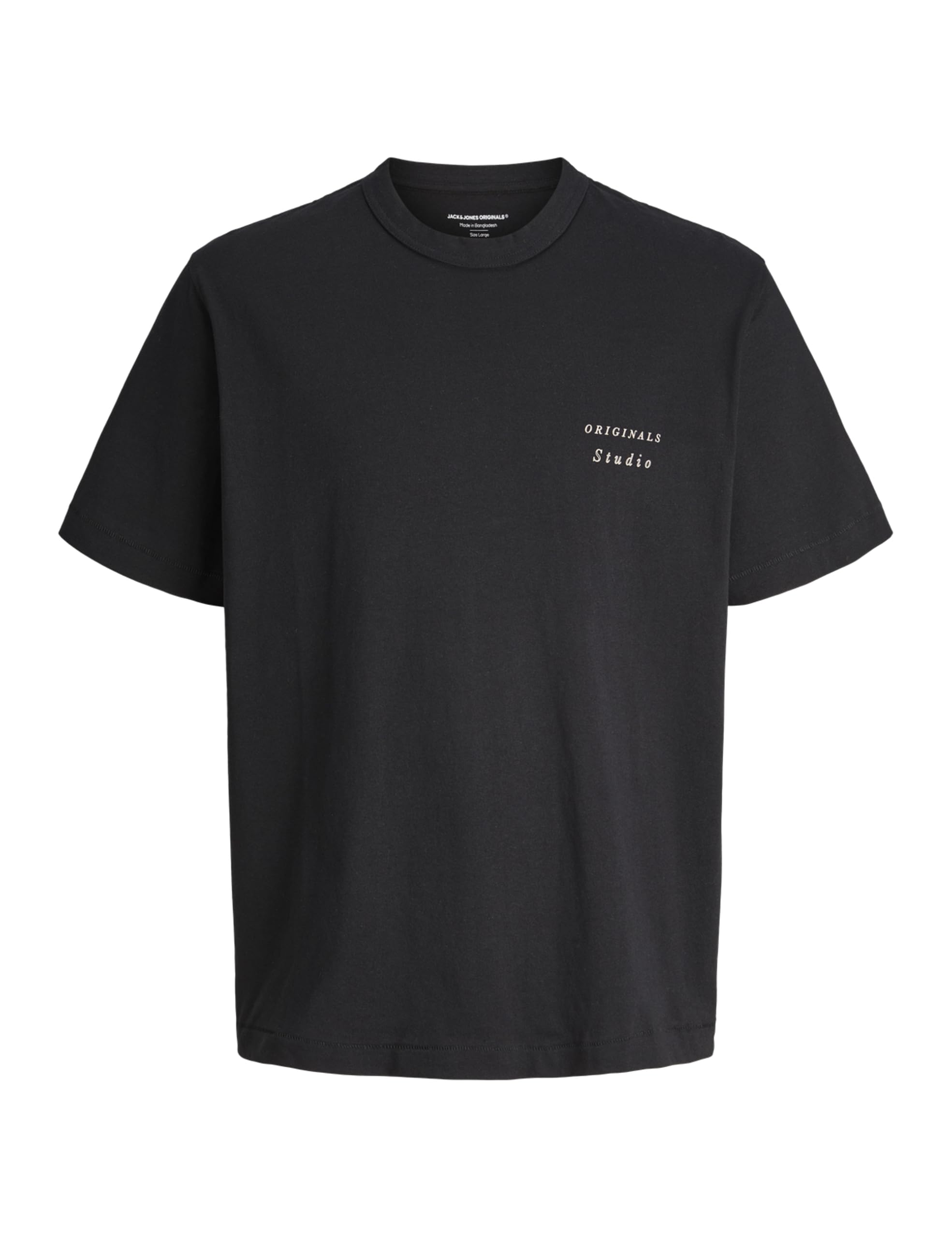 JACK & JONES Jorgramercy Monoback Tee SS Crew Neck, Black, L