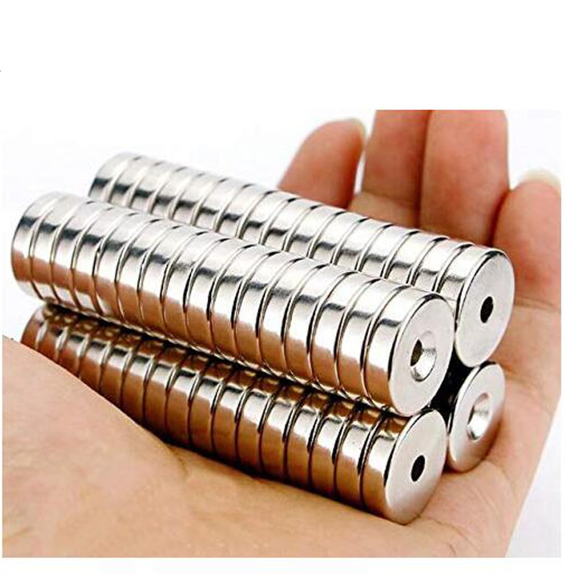 10 Pieces D15mm xH5mm, 5mm Hole, Countersink disc Small Multi-Purpose Refrigerator Magnet for Refrigerator, Science, Crafts, Project Science, Educational Magnetic kit